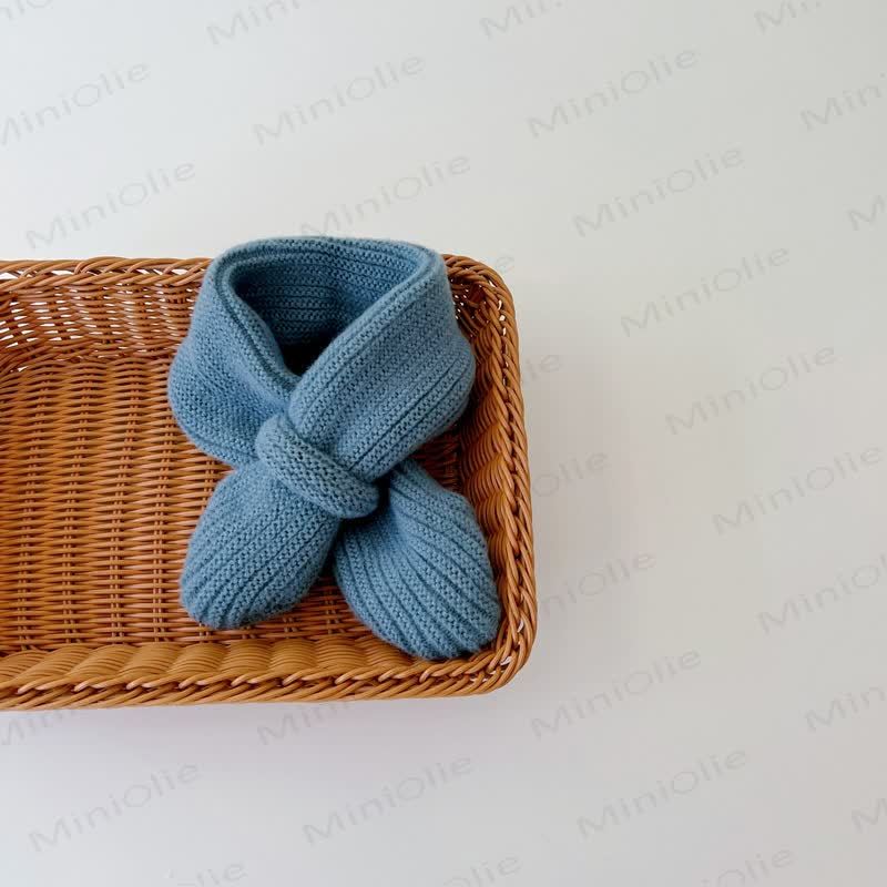 Baby Kleinkind Einfarbig Gestrickter Schal - Blau - 6M-5T - image 11