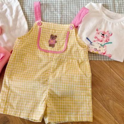 Baby Kleinkind Plaid Bär - Overalls - Gelb - 4-5J - image 5