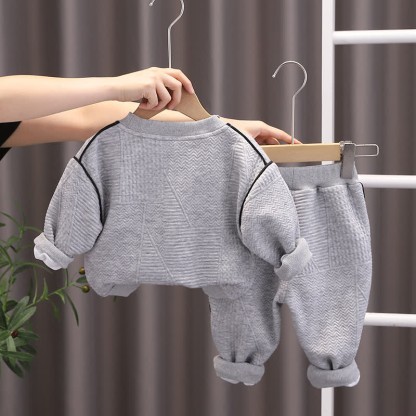 2-teiliges Sportanzug Set mit einfachem Bär -Motiv für Babys (J) - image 3
