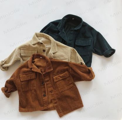 Baby Jacke aus einfarbigem Cord mit Knöpfen - image 1