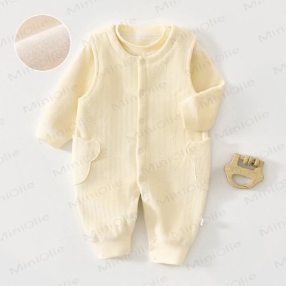 Baby Fleece Bear Pocket Romper - Yellow - 2-3T - image 8