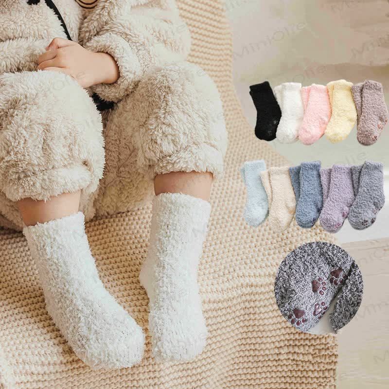 Einfarbige Fleece-Bodensocken für Babys - image 1