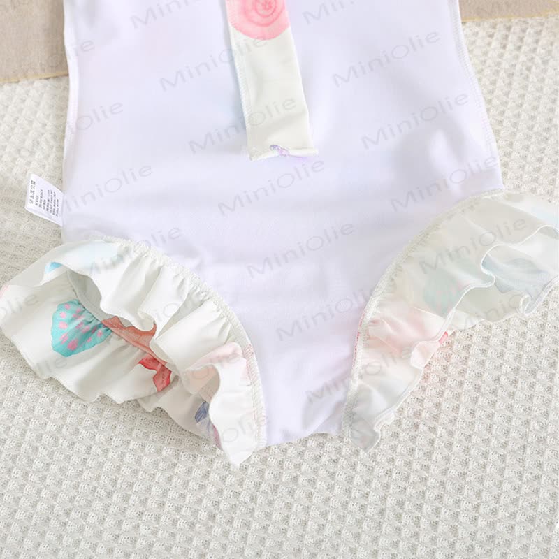 Rüschen- Badeanzug Ein Stück Kleinkind-Mädchen mit Schwimmen - image 9