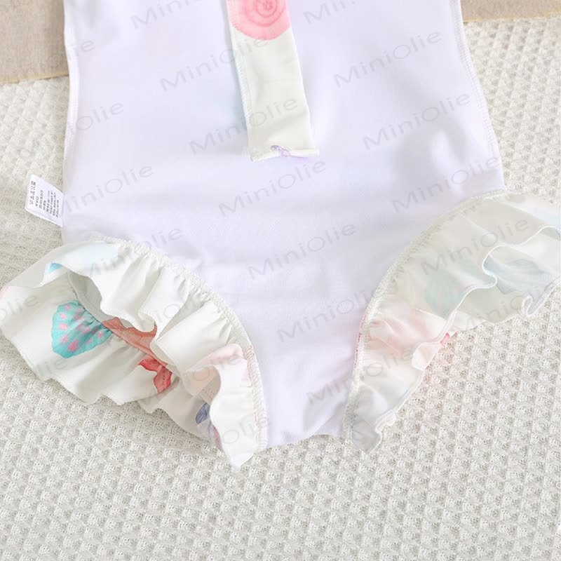 Rüschen- Badeanzug Ein Stück Kleinkind-Mädchen mit Schwimmen - image 9