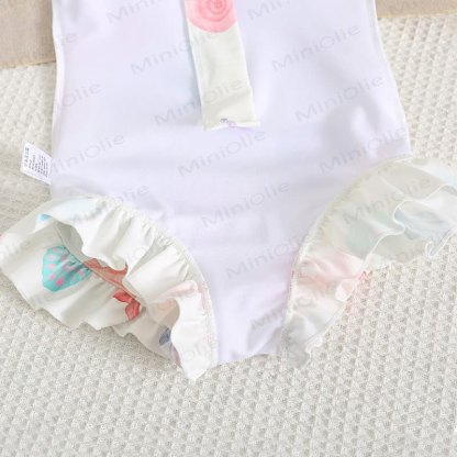 Rüschen- Badeanzug Ein Stück Kleinkind-Mädchen mit Schwimmen - image 9