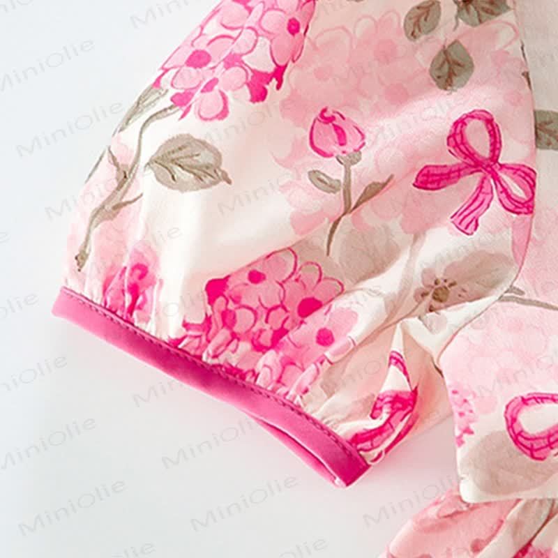 Kleinkind-Mädchen Kleid Rosa mit Blumenmuster und Puffärmeln - image 10