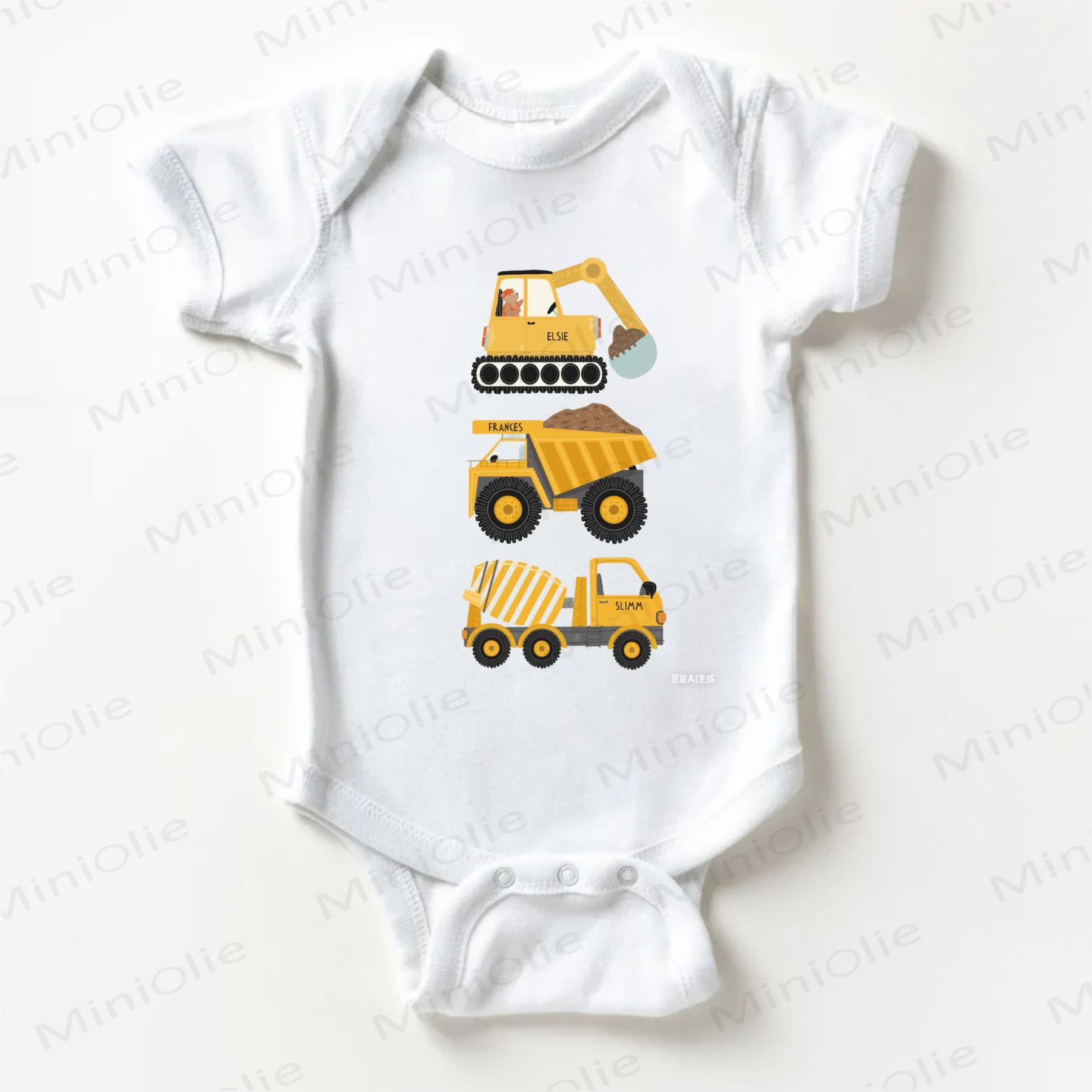 Weißer Baby mit Bagger -Print - Weiß - 18-24M - image 1
