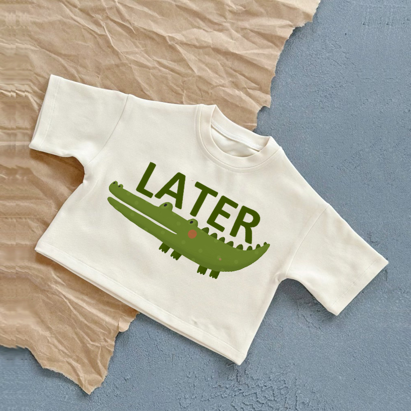 LATER Baby Crocodile Sommer Freizeit-T-Shirt - Weiß - 2-3J - image 1
