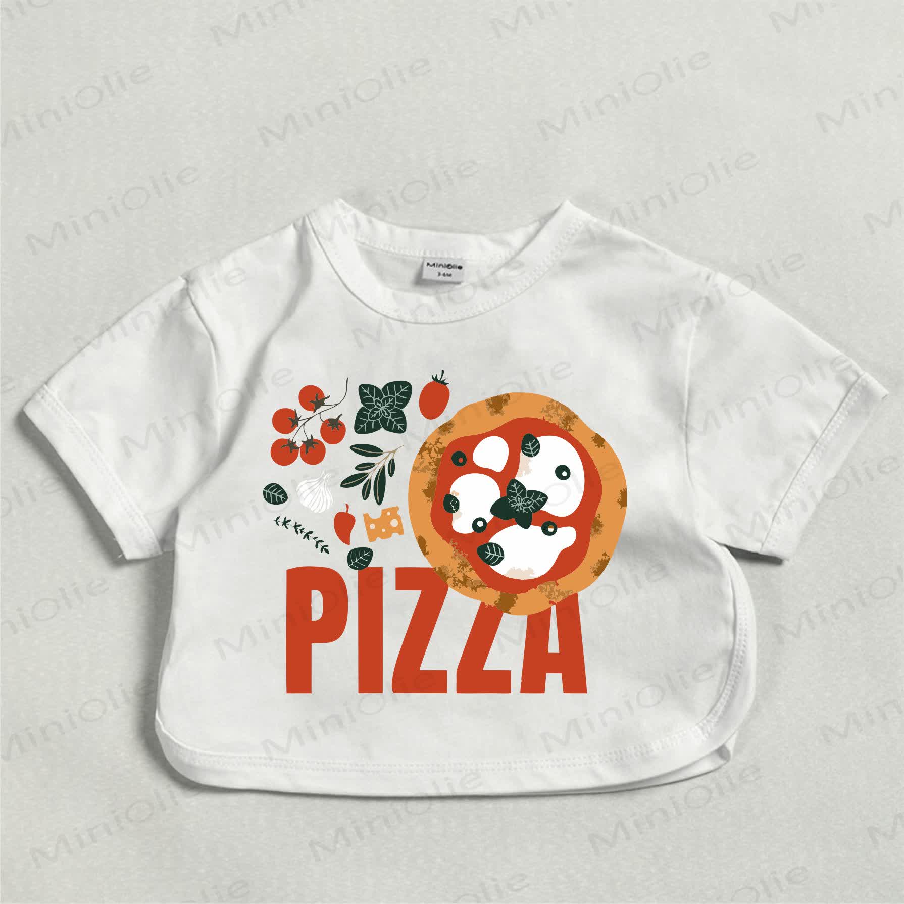 PIZZA Baby Weißes T-Shirt mit Pizza-Print - Weiß - 18-24M - image 1