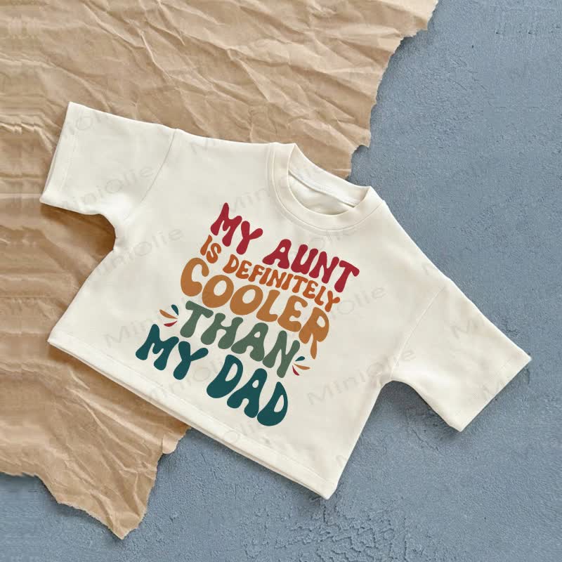MY AUNT IS DEFINITELY COOLER THAN MY DAD Baby Weißes Sommer Freizeit-T-Shirt - Weiß - 2-3J - image 1
