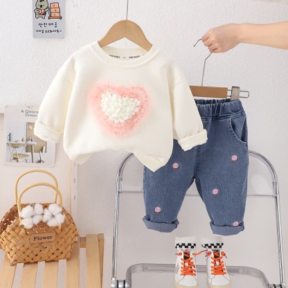 2-teiliges Set für Baby und Kleinkind : Pullover mit Liebe / Denim - image 2