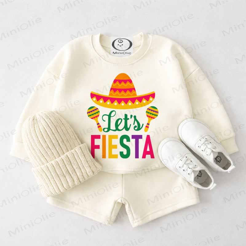 LET'S FIESTA Baby Cremeweißes Sweatshirt und Shorts 2-teiliges Set - Cremeweiß - 3-4J - image 1