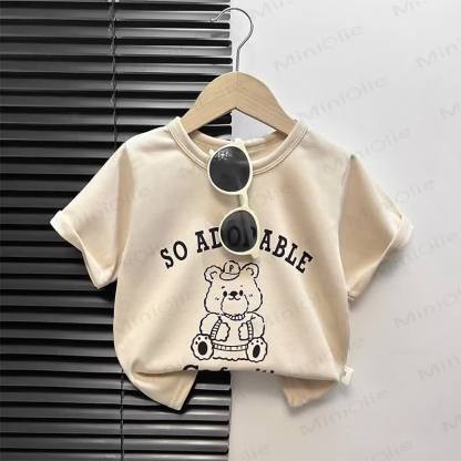 Kastenförmiges T-Shirt mit Cartoon-Print für Kleinkind - Beige Bär - 4-5J - image 14