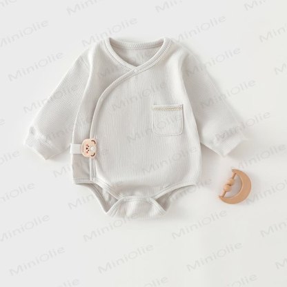 Baby Bär -Knopf-Kimono- Bodysuit - Grau - 12-18M - image 6
