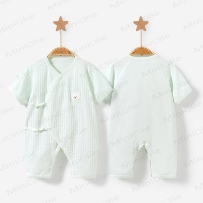 Baby Bär Muster, Einfarbig Strampler - Grün - 9-12M - image 5