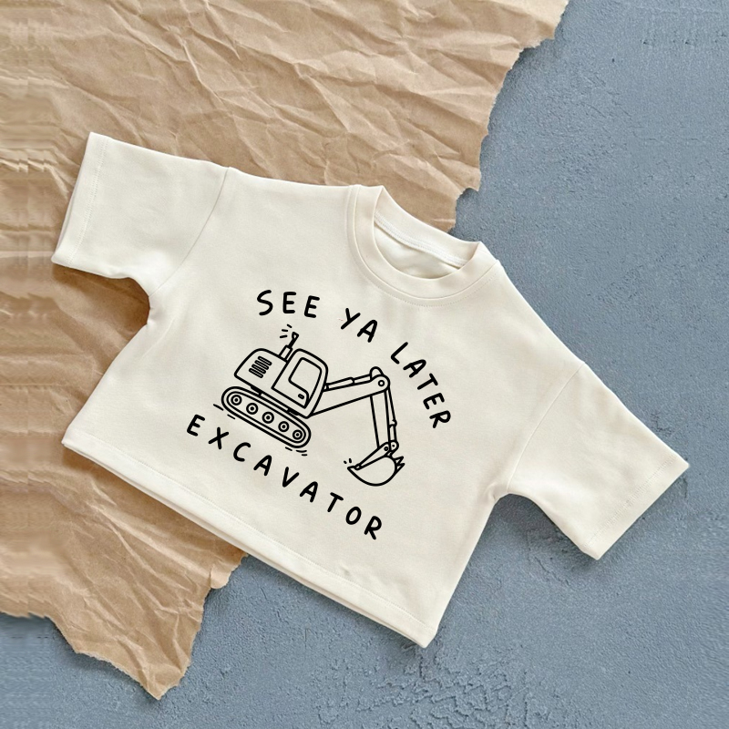 Bis SEE YA LATER EXCAVATOR! Baby -T-Shirt, weiß, lässig - Weiß - 2-3J - image 1