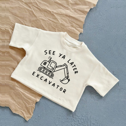Bis SEE YA LATER EXCAVATOR! Baby -T-Shirt, weiß, lässig - Weiß - 2-3J - image 1