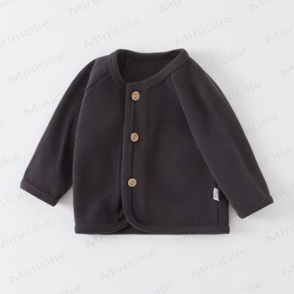  Einfarbig Strickjacke für Baby​ - Schwarz Grau - 3-5J - image 5