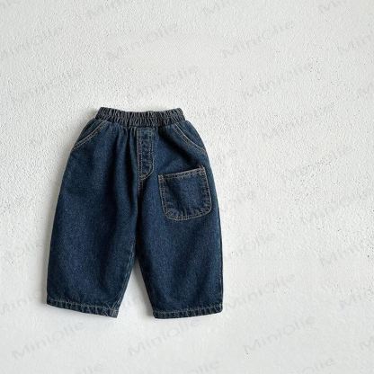 Lockere , Einfarbig Denim für Baby und Kleinkind - Dunkelblau - 5-6Y - image 3