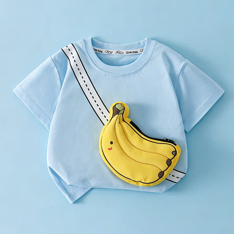 Kleinkind Smiley Obst 3D- Tasche -T-Shirt - Blau - 8-9J - image 5