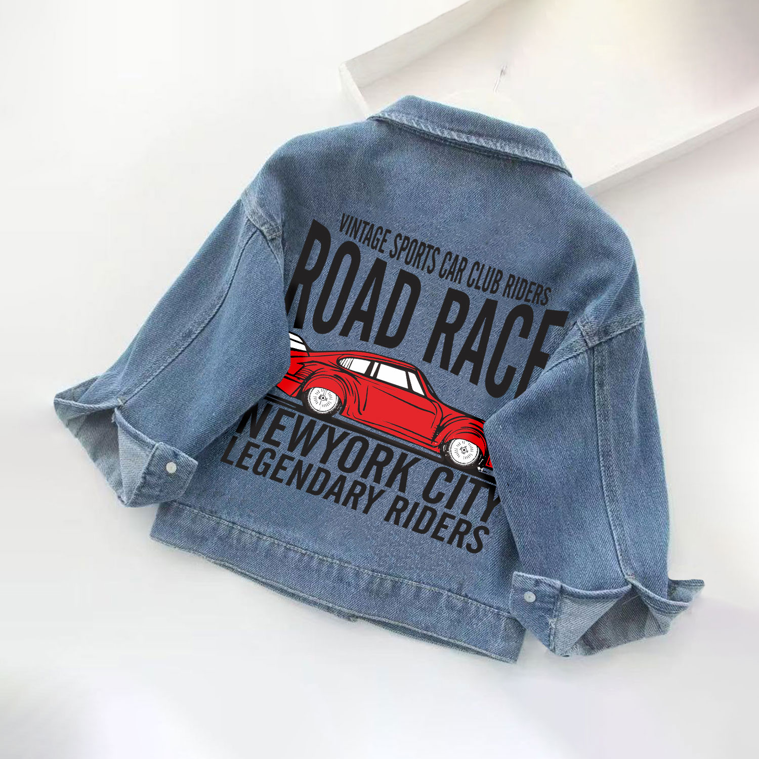 VINTAGE SPORTS CAR CLUB RIDERS RODE RACE NEWYORK CITY LEGENDARY RIDES – Kind - Denim - Blau - 10-11J - image 1