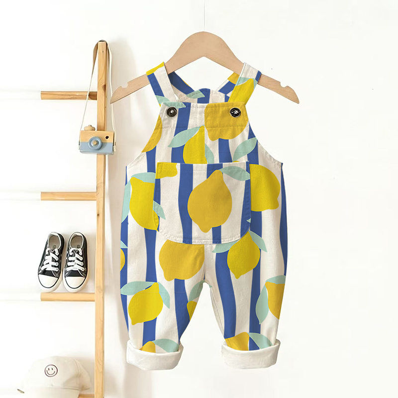 Baby Kleinkind Overalls in Blau mit vertikalen Streifen  - Weiß - 3-5J - image 1