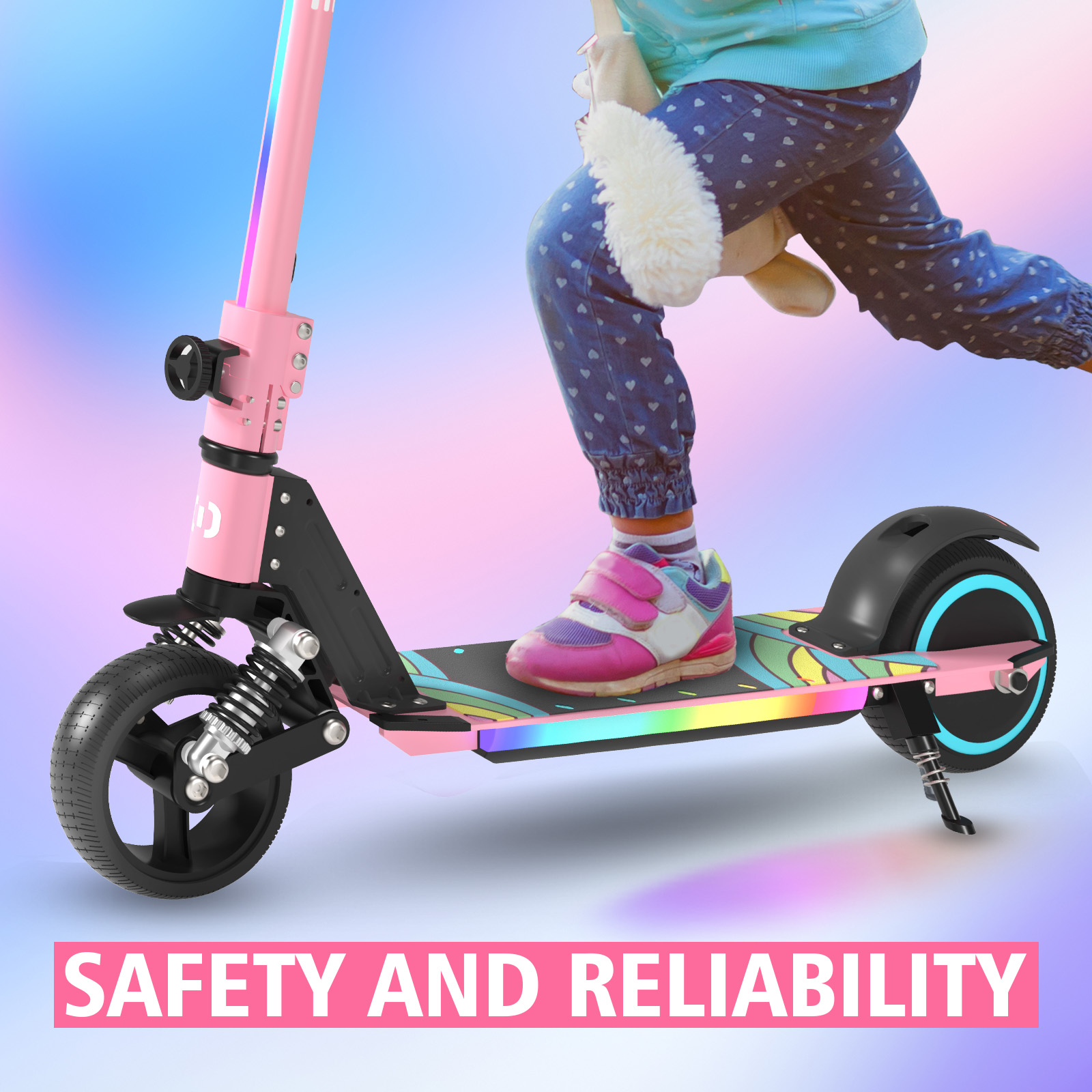 F6 Kids Electric Scooter UK Folding Youth Electric Scooter 80W 12km/h LED Display