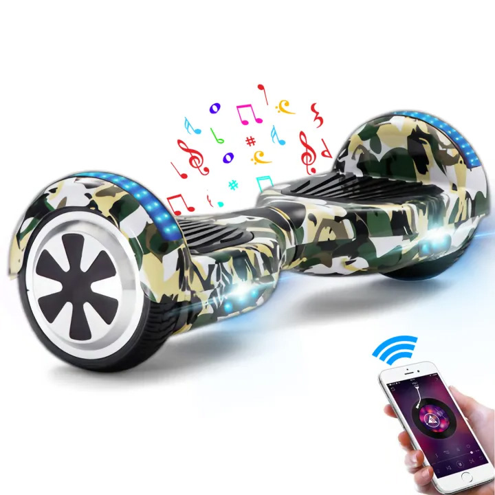 6.5" Camo Green Hoverboard with Bluetooth, Music Speaker and Led Lights