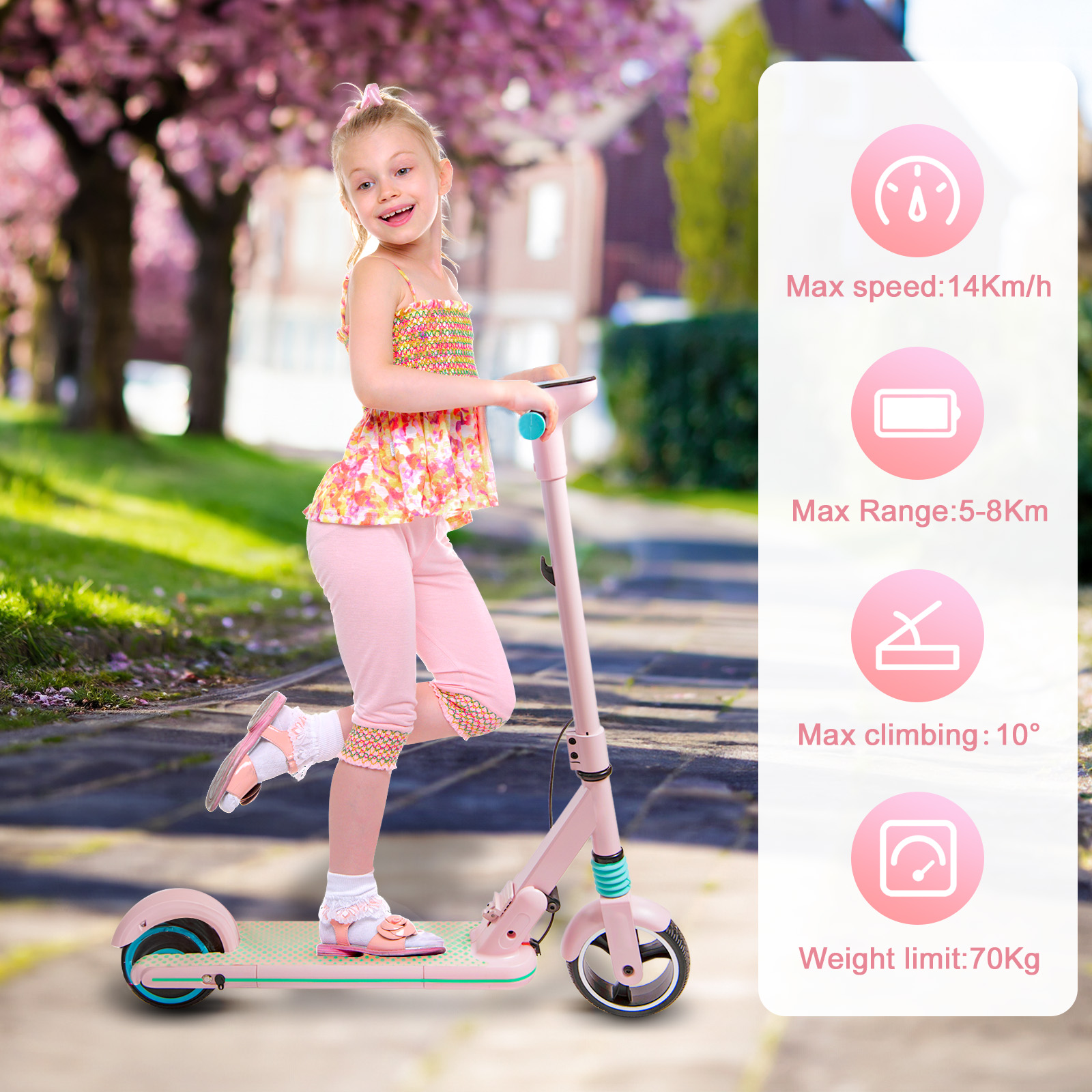 S3 Electric Scooter for Kids Ages 8-16 UK Electric Scooter 14 km/h LED Display Light 130W