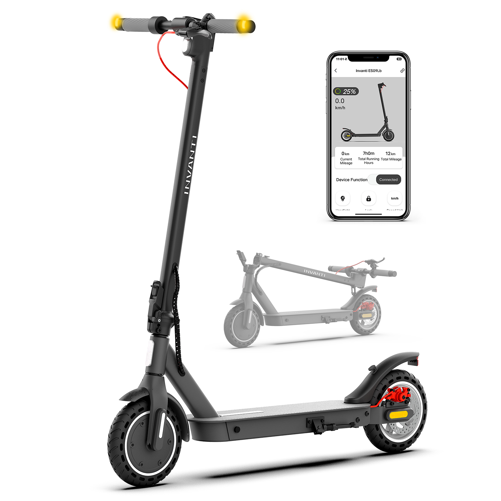INVANTI E30 Adult Electric Scooter, Max 20Miles & 18 MPH, 350W Motor
