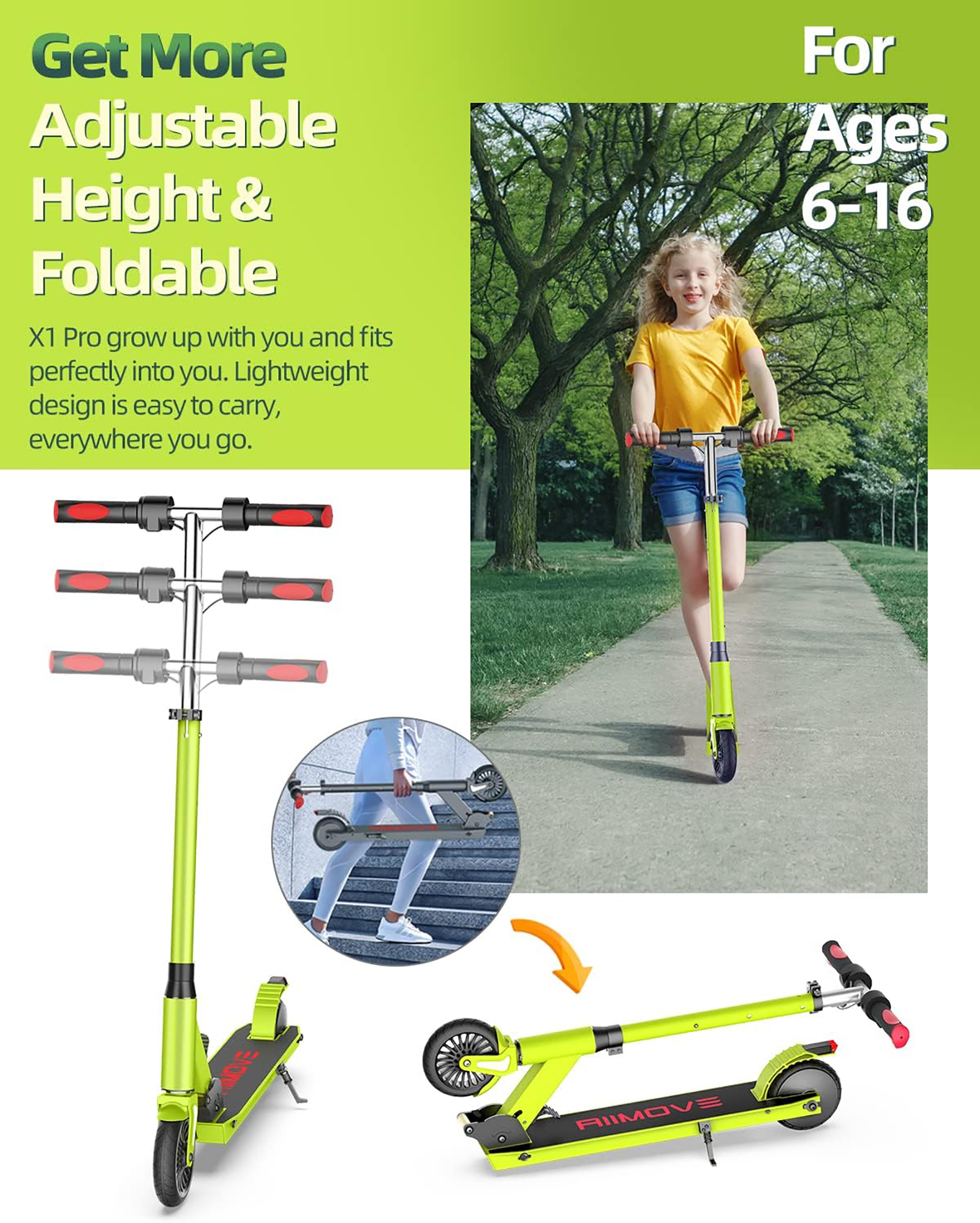 ALLMOVE X1 Pro Electric Scooter for Children 6-16