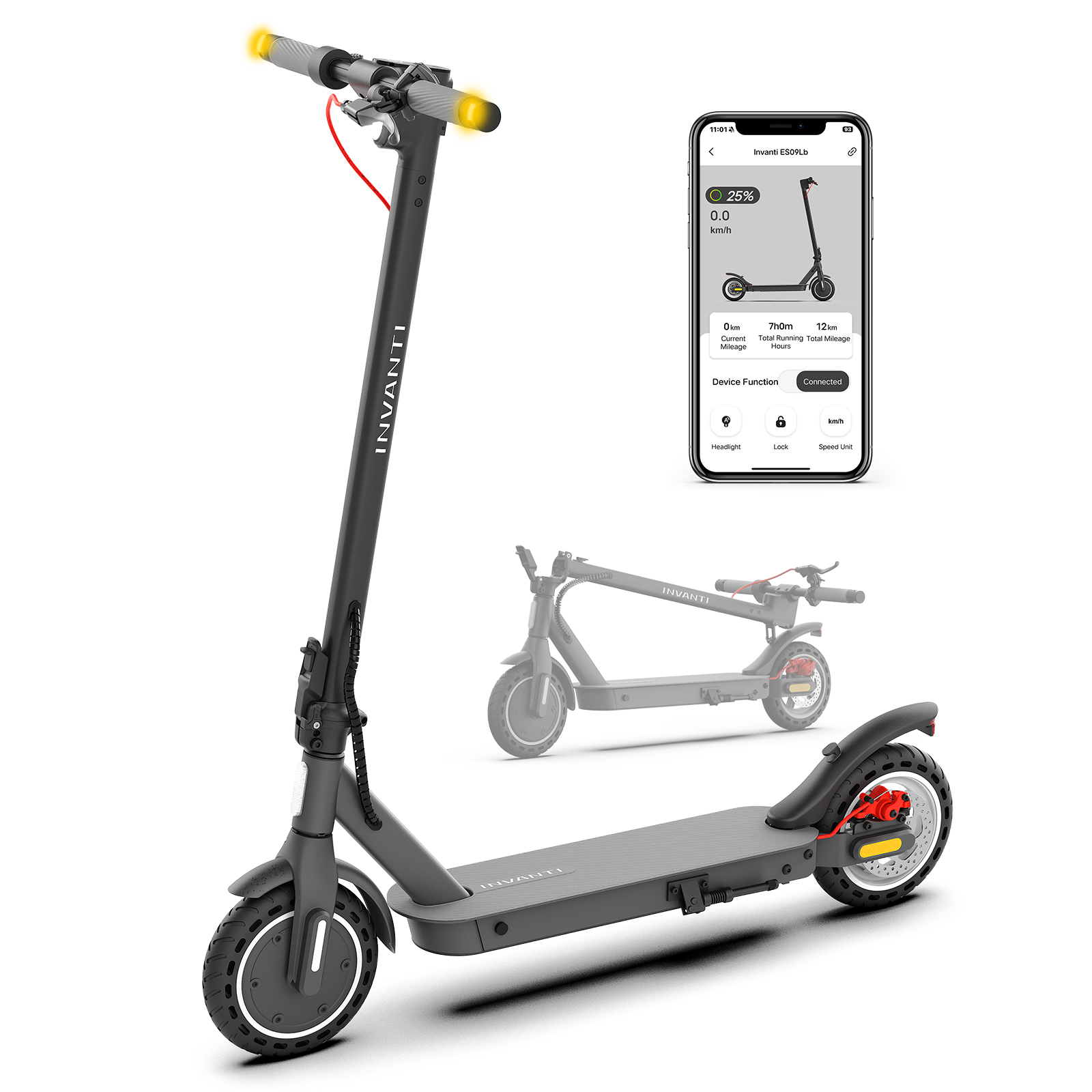 INVANTI E30 Adult Electric Scooter, Max 20Miles & 18 MPH, 350W Motor