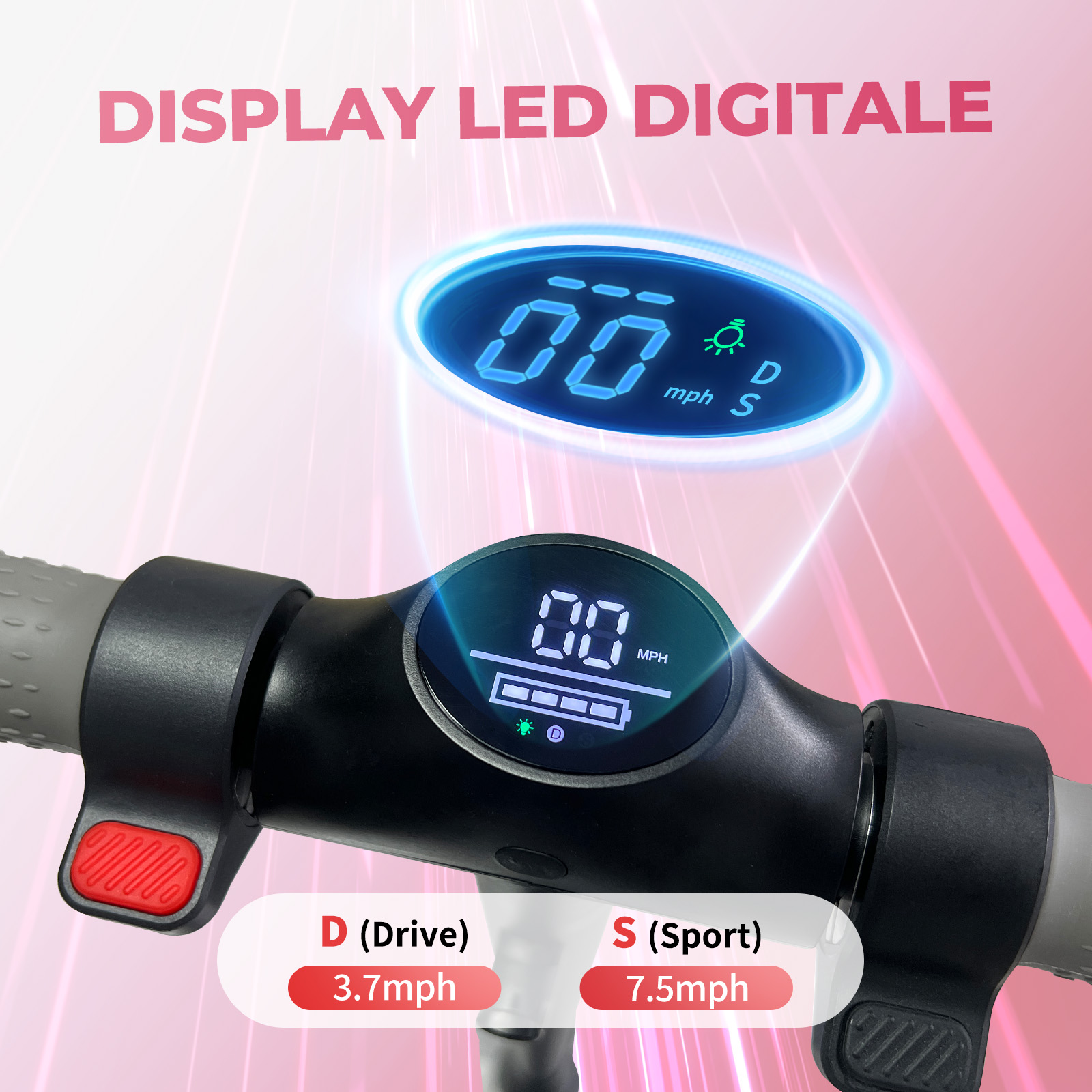 F6S Electric Scooter Children's Folding Electric Scooter, 8KM, 130W, LED Display, 14km/h