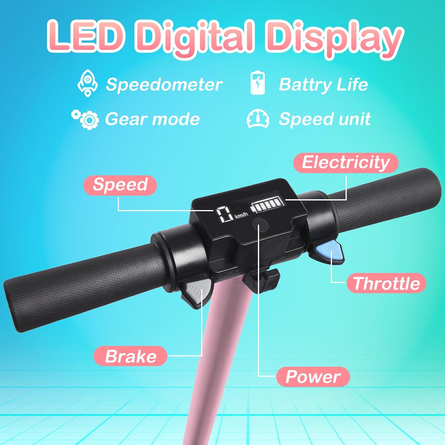 S5 Kids Electric Scooter Folding Teenagers UK Electric Scooter 15 km/h LCD Display 80W