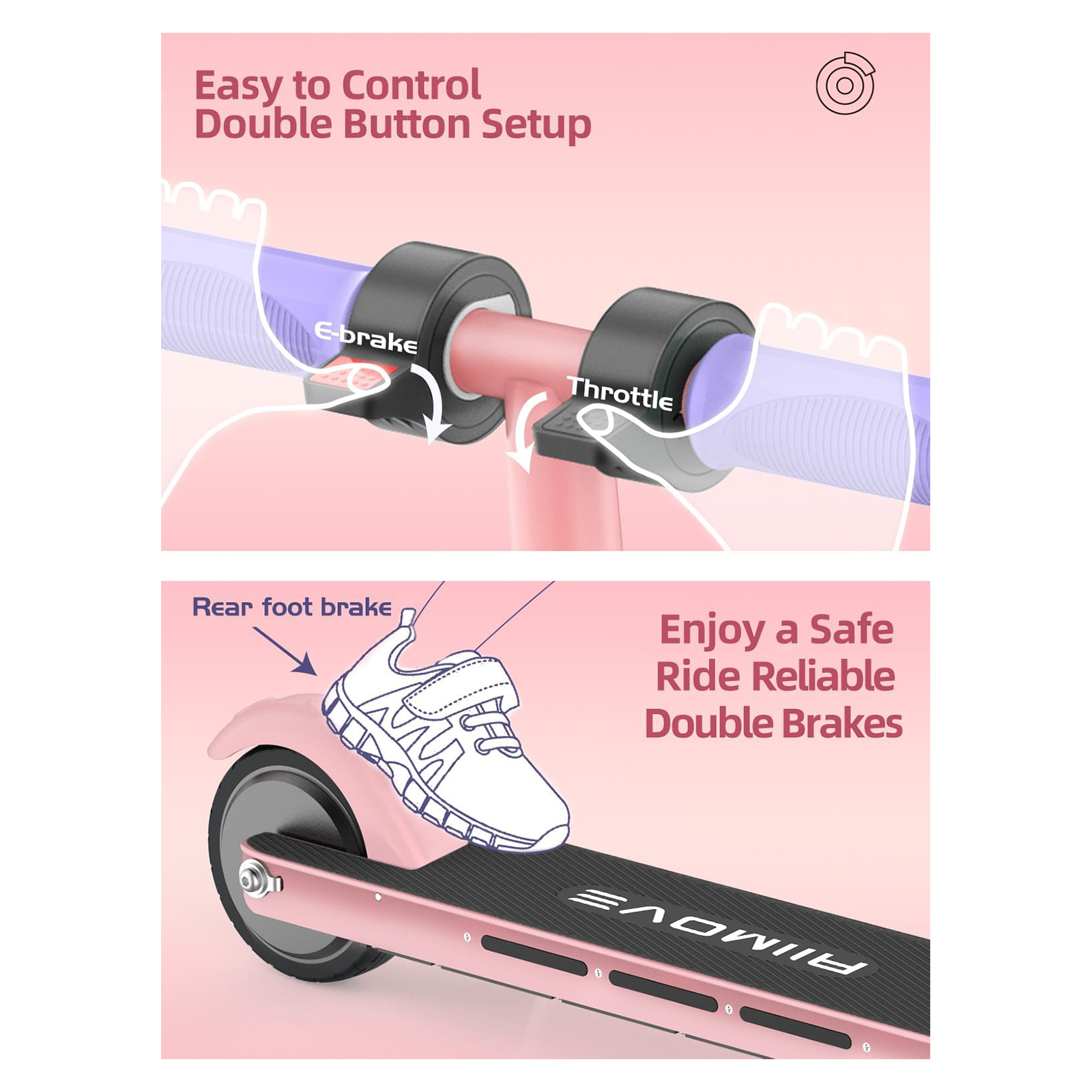 X2 Plus Electric Scooter for Kids Ages 6-12, 150W Motor Provides Up to 8 MPH and 5 Miles of Range