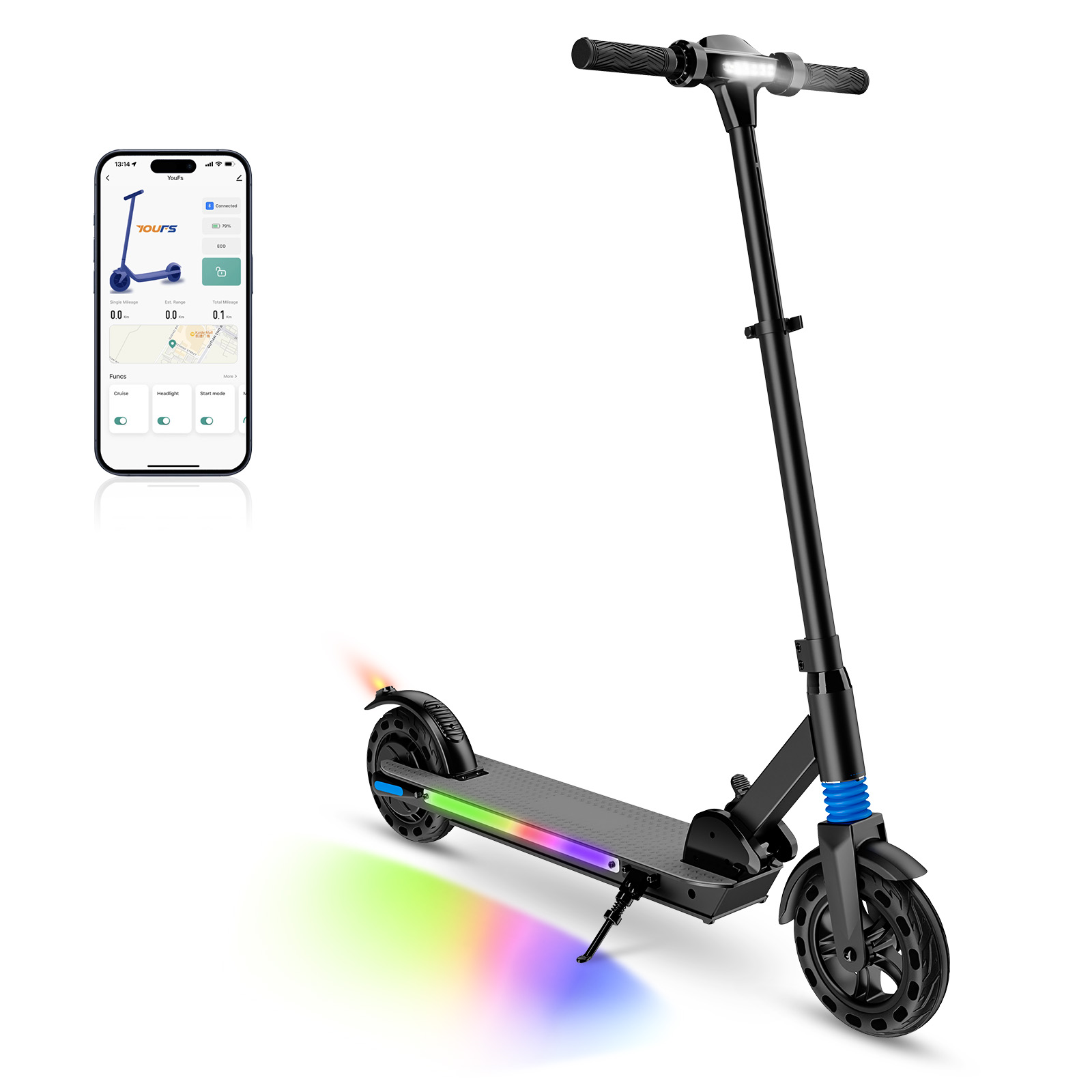 F8-6.5 inch foldable black electric scooter