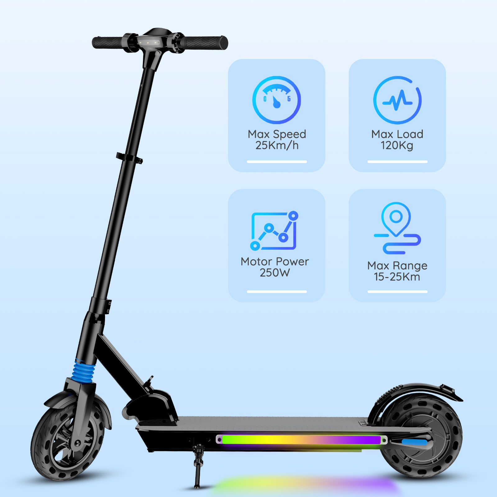 F8-6.5 inch foldable black electric scooter