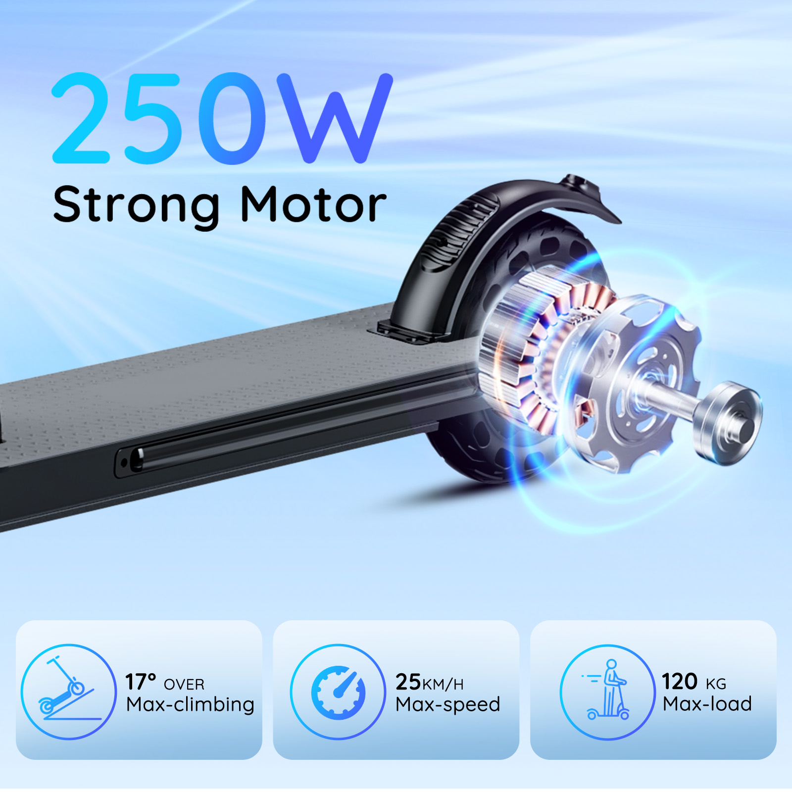 F8-6.5 inch foldable black electric scooter