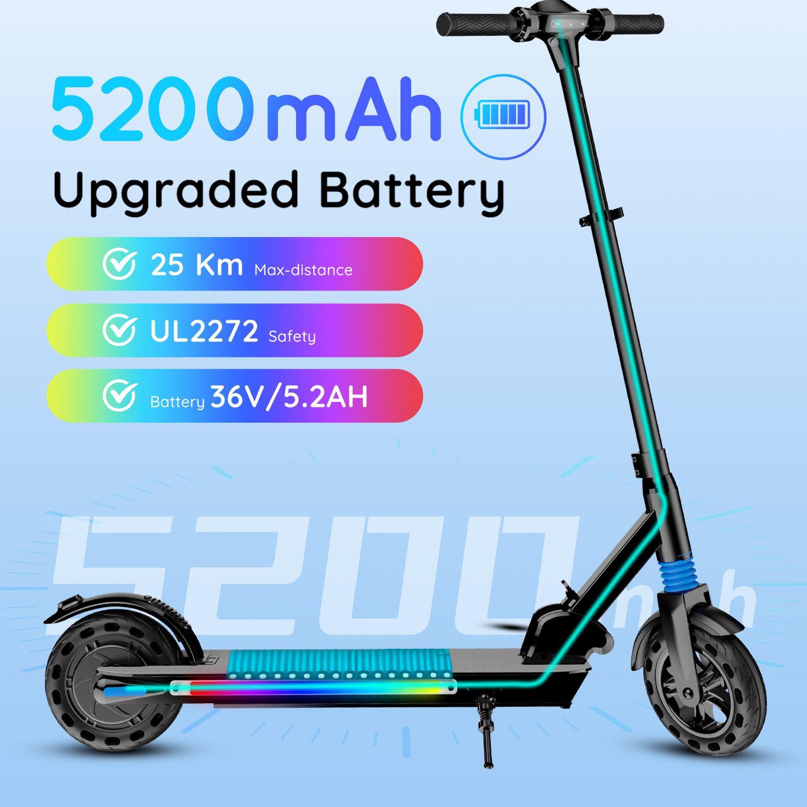 F8-6.5 inch foldable black electric scooter