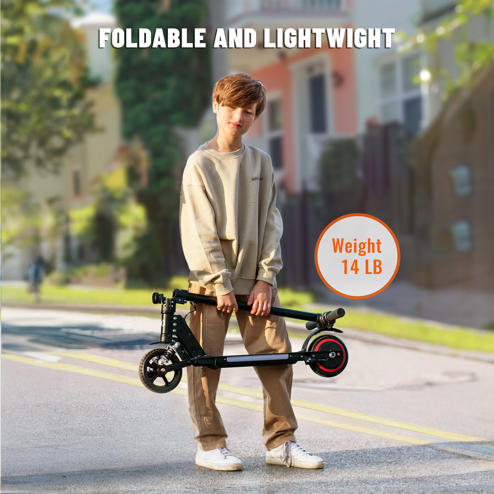 S5 Kids Electric Scooter, Foldable 6-12 Years Old Children Scooter with LED Display, Range 5-8km, Colorful LED Lights, Adjustable Height and Speed, Ideal Gift for Kids