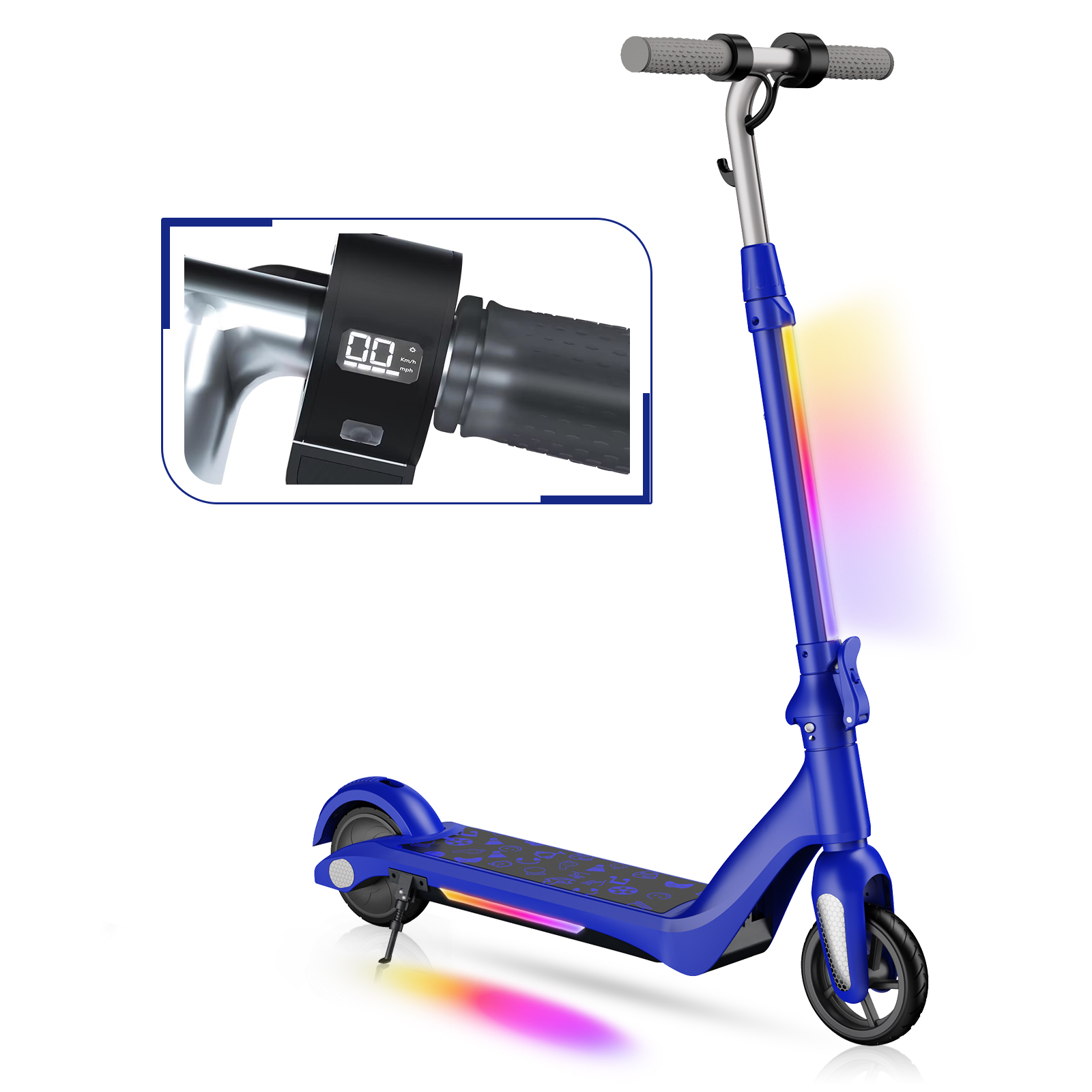 F6 Kids Electric Scooter UK Folding Youth Electric Scooter 80W 12km/h LED Display
