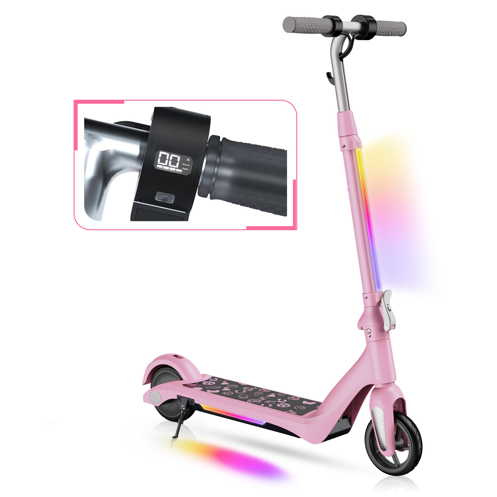 F6 Kids Electric Scooter UK Folding Youth Electric Scooter 80W 12km/h LED Display