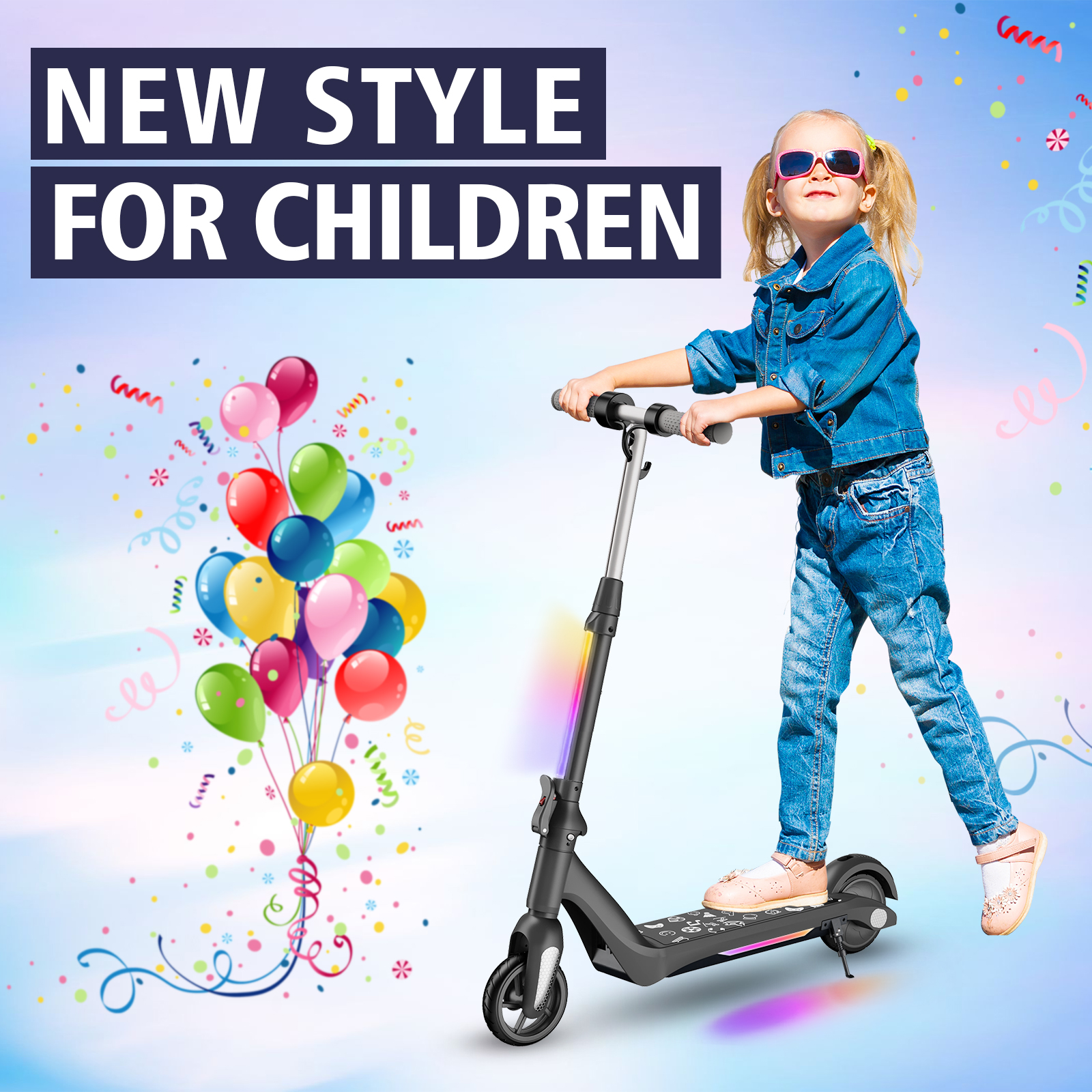 F6 Kids Electric Scooter UK Folding Youth Electric Scooter 80W 12km/h LED Display