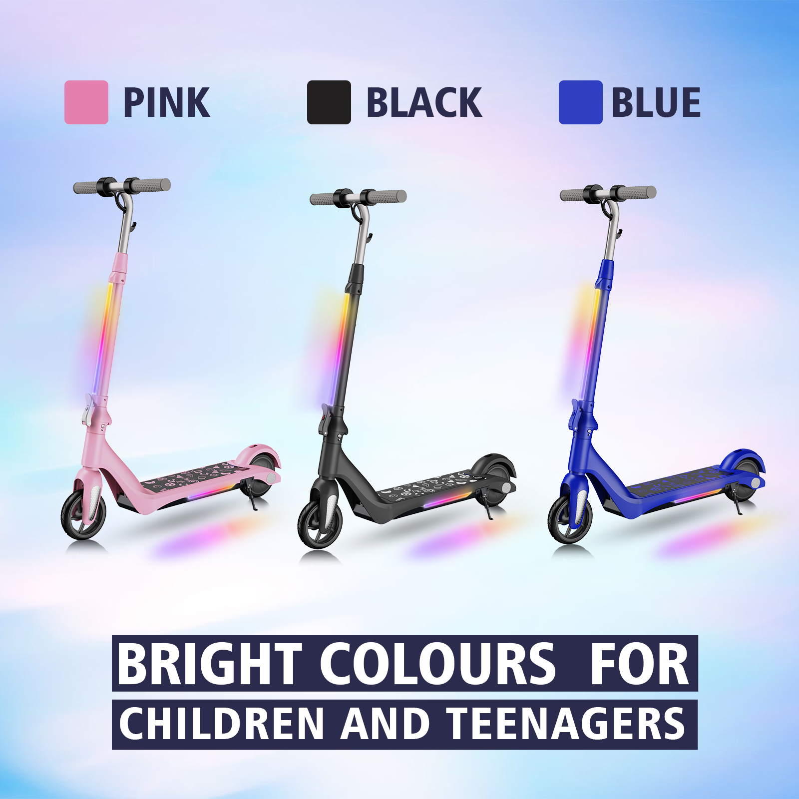 F6 Kids Electric Scooter UK Folding Youth Electric Scooter 80W 12km/h LED Display