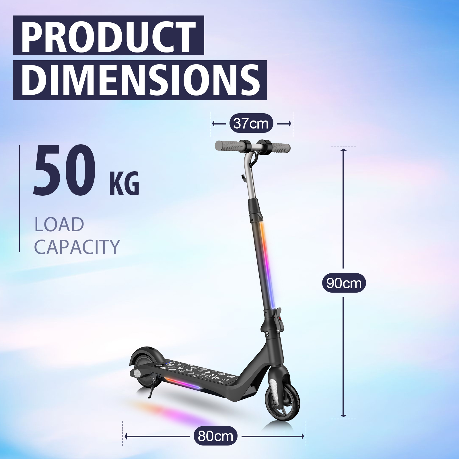 F6 Kids Electric Scooter UK Folding Youth Electric Scooter 80W 12km/h LED Display