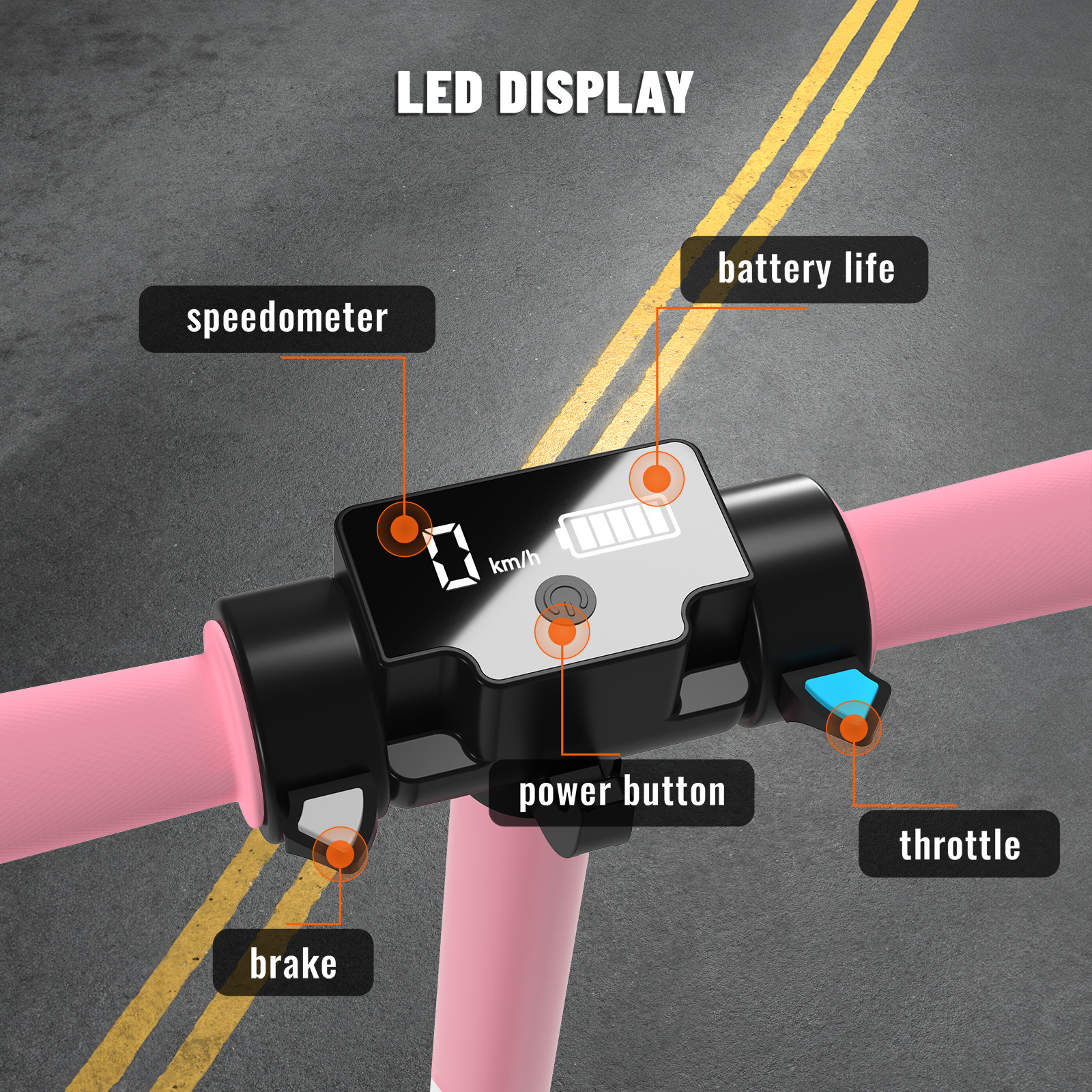 S5 Kids Electric Scooter, Foldable 6-12 Years Old Children Scooter with LED Display, Range 5-8km, Colorful LED Lights, Adjustable Height and Speed, Ideal Gift for Kids