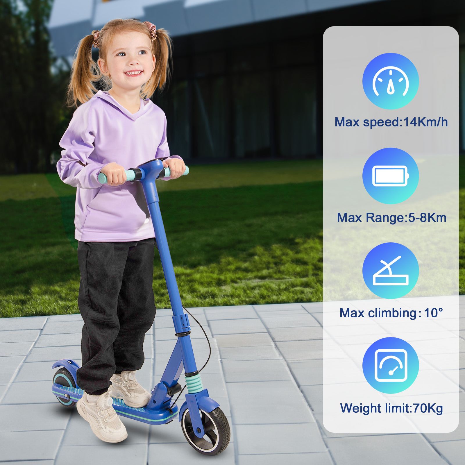 S3 Electric Scooter for Kids Ages 8-16 UK Electric Scooter 14 km/h LED Display Light 130W