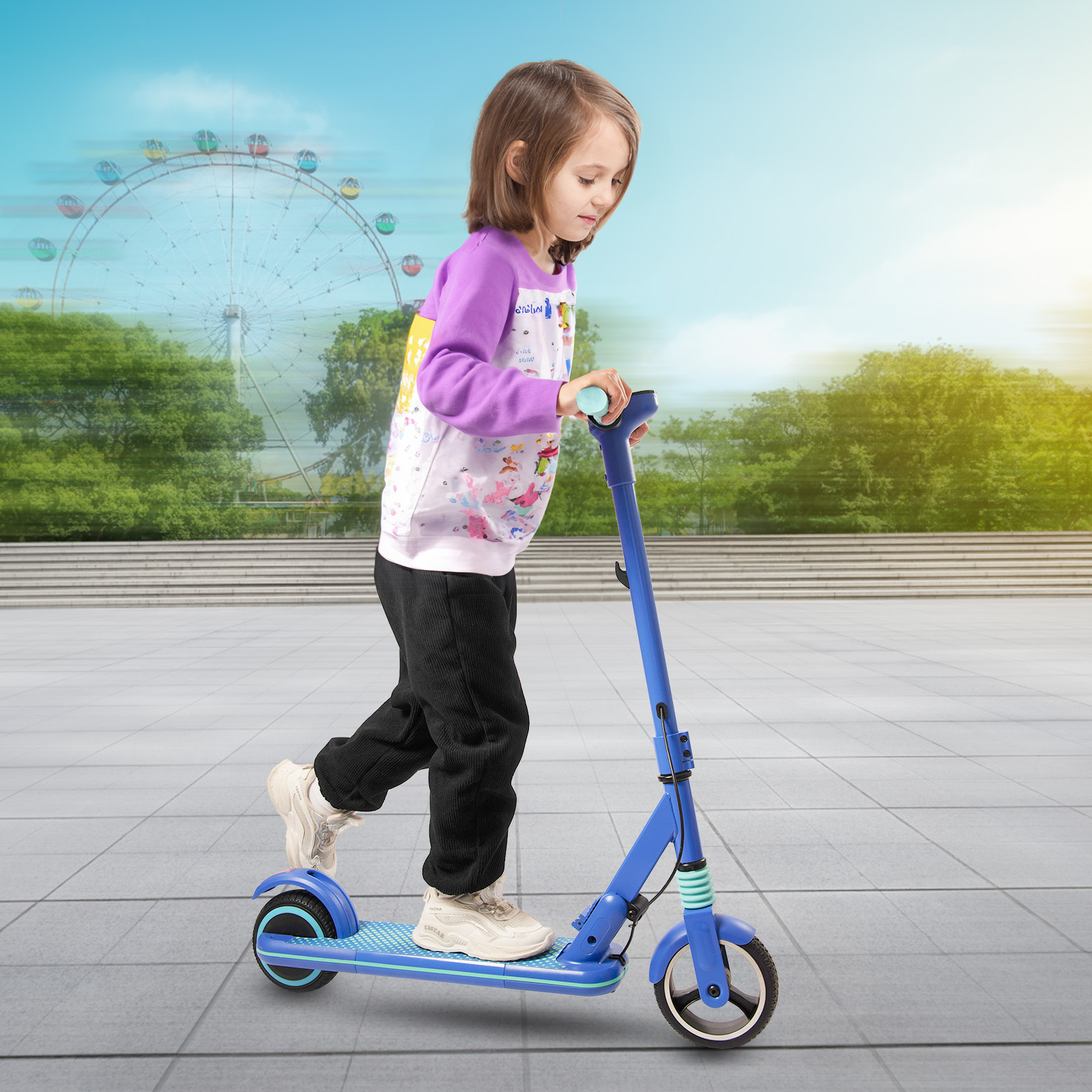 S3 Electric Scooter for Kids Ages 8-16 UK Electric Scooter 14 km/h LED Display Light 130W
