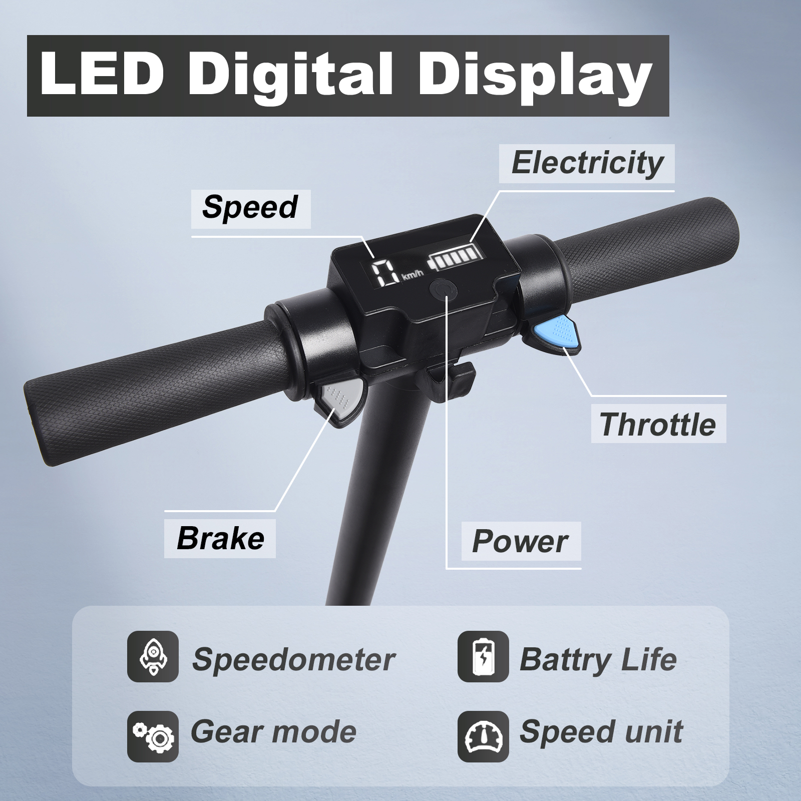 S5 Kids Electric Scooter Folding Teenagers UK Electric Scooter 15 km/h LCD Display 80W