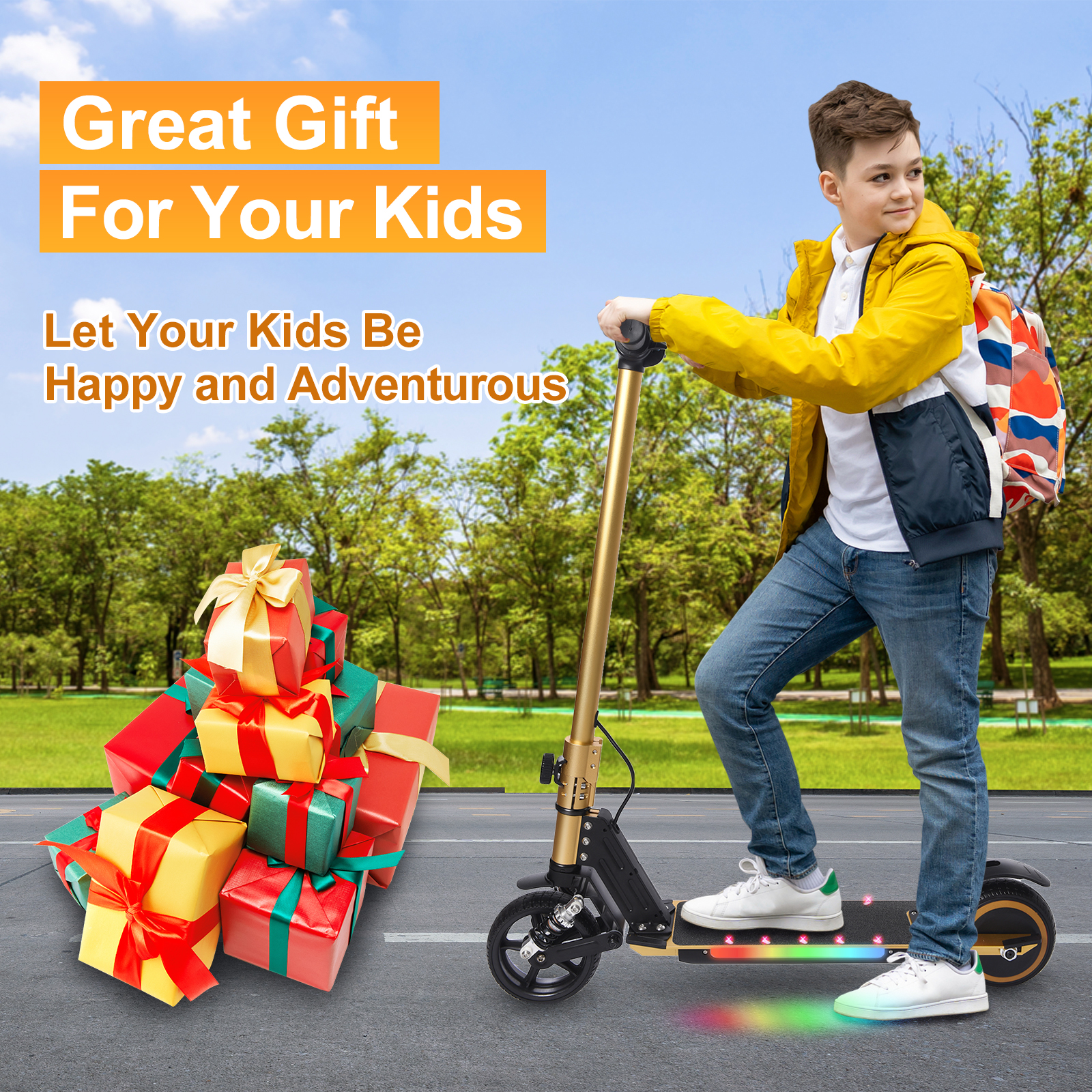 S5 Kids Electric Scooter Folding Teenagers UK Electric Scooter 15 km/h LCD Display 80W